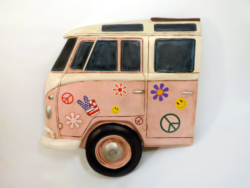 adorno relieve furgoneta vw rosa frontal trasera fibra vidrio anclajes post.140x145x8 1u